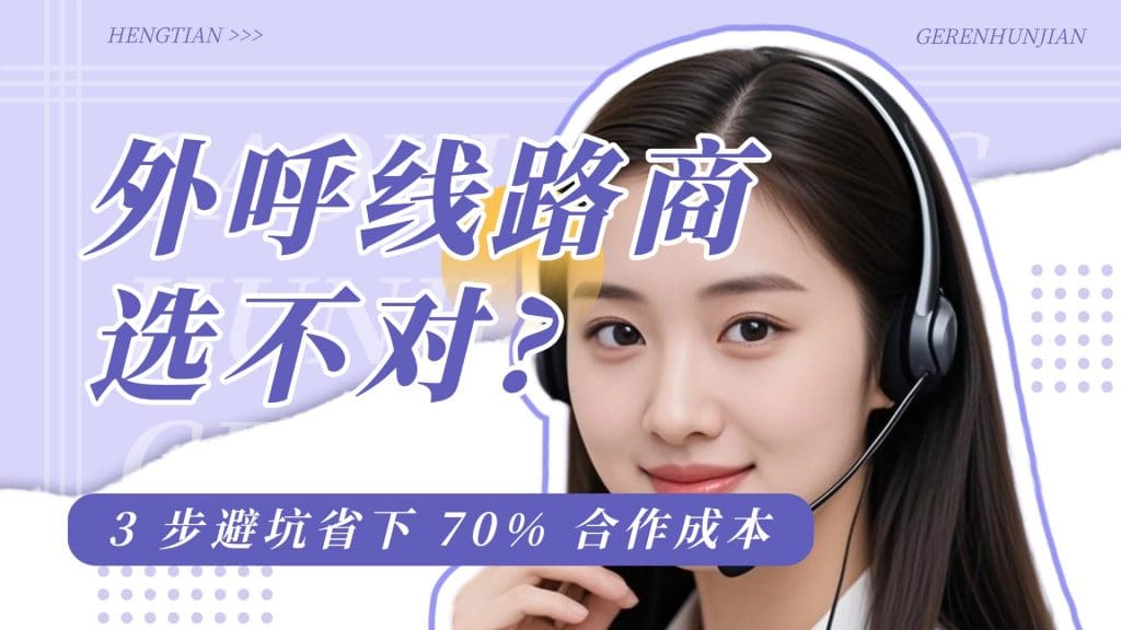 外呼线路商选不对？3 步避坑省下 70% 合作成本