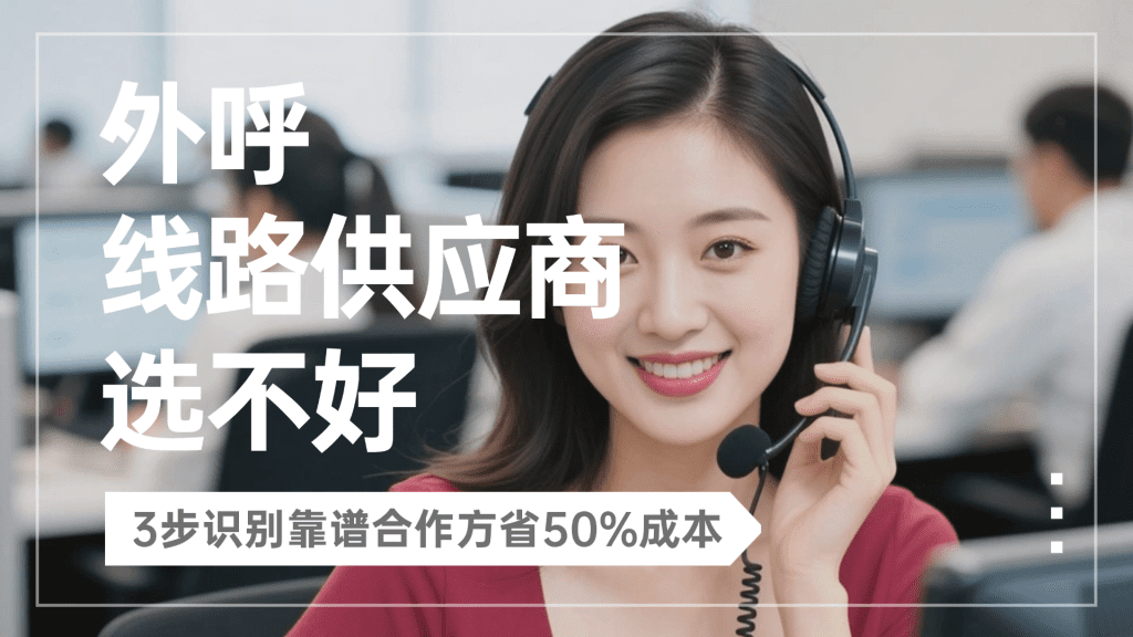 外呼线路供应商选不好？3步识别靠谱合作方省50%成本